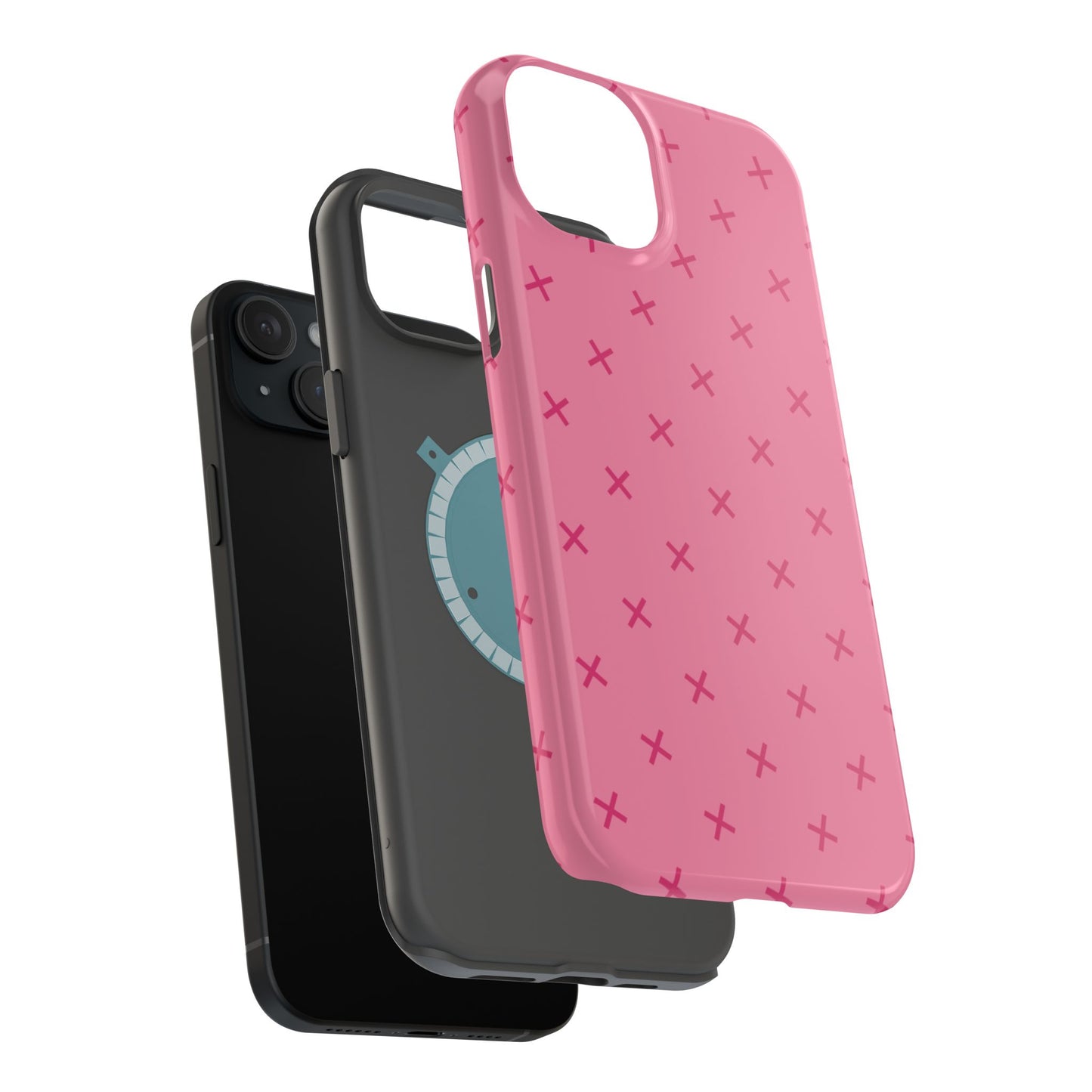 Chic Magnetic Phone Case with Trendy Pink Pattern