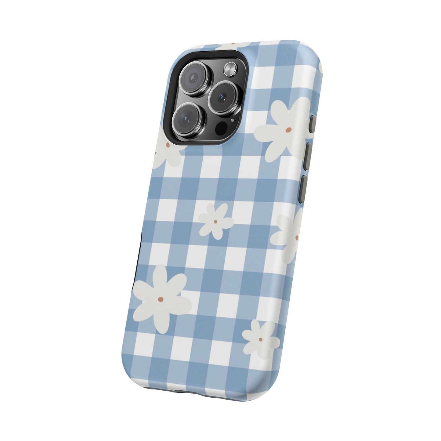 Blue Gingham Floral Phone Case