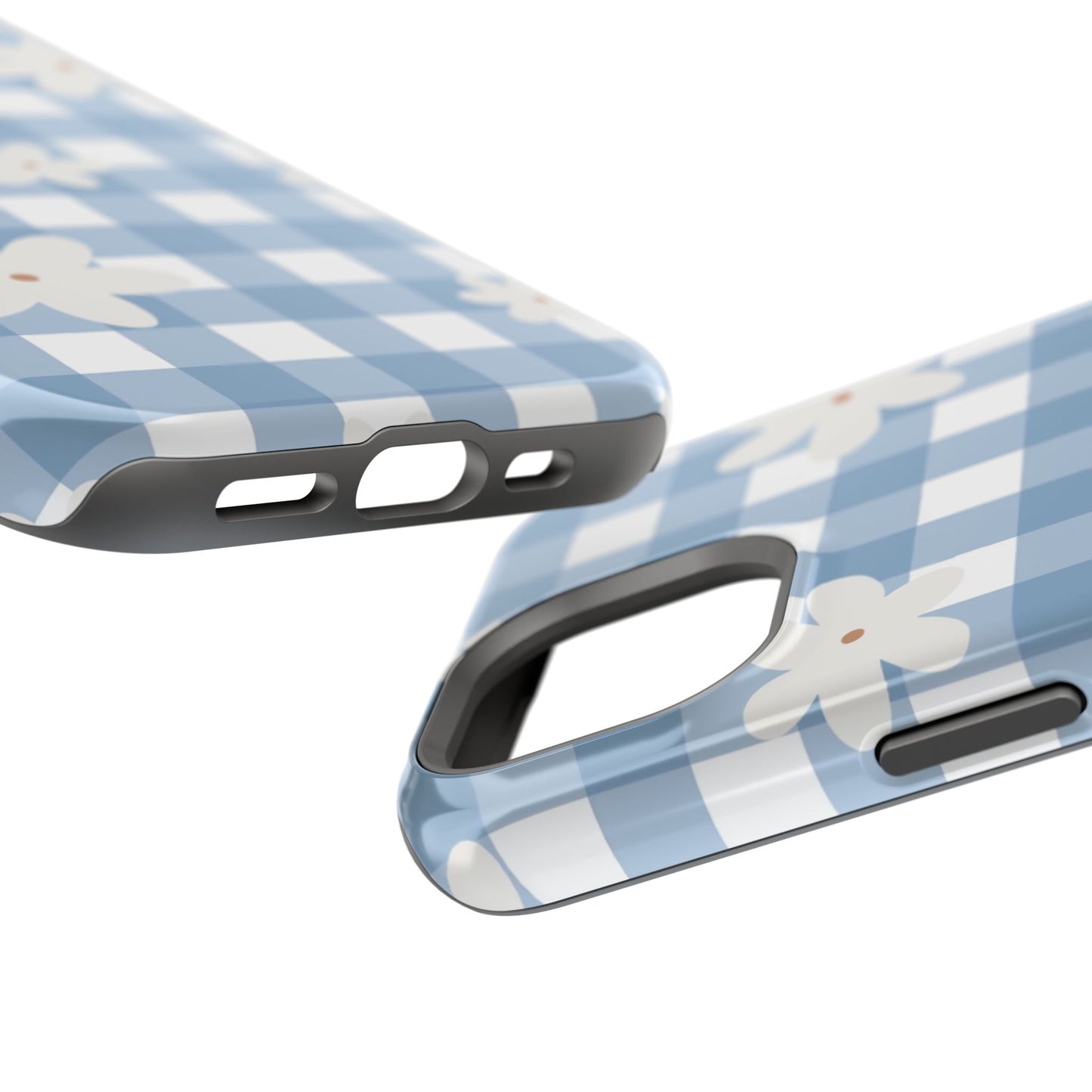Blue Gingham Floral Phone Case