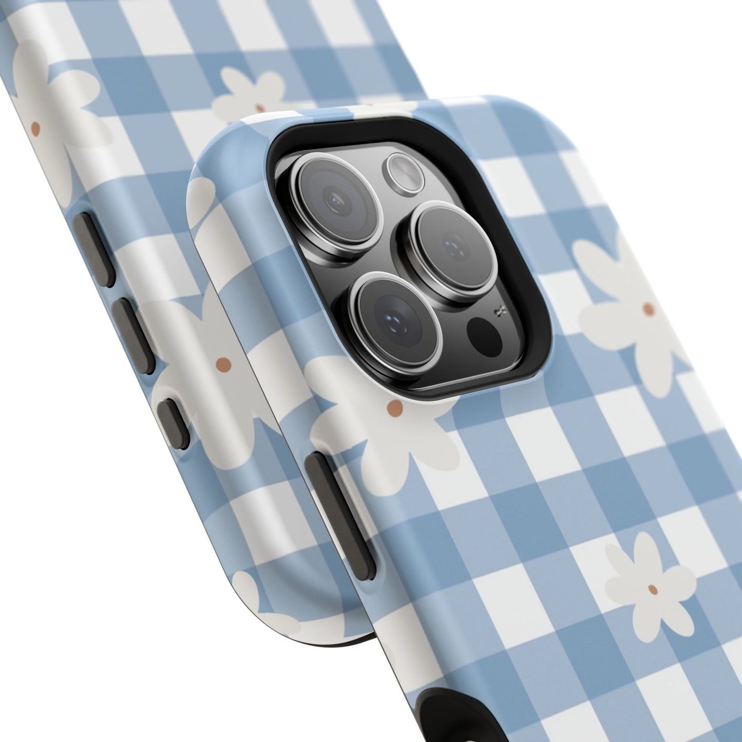 Blue Gingham Floral Phone Case