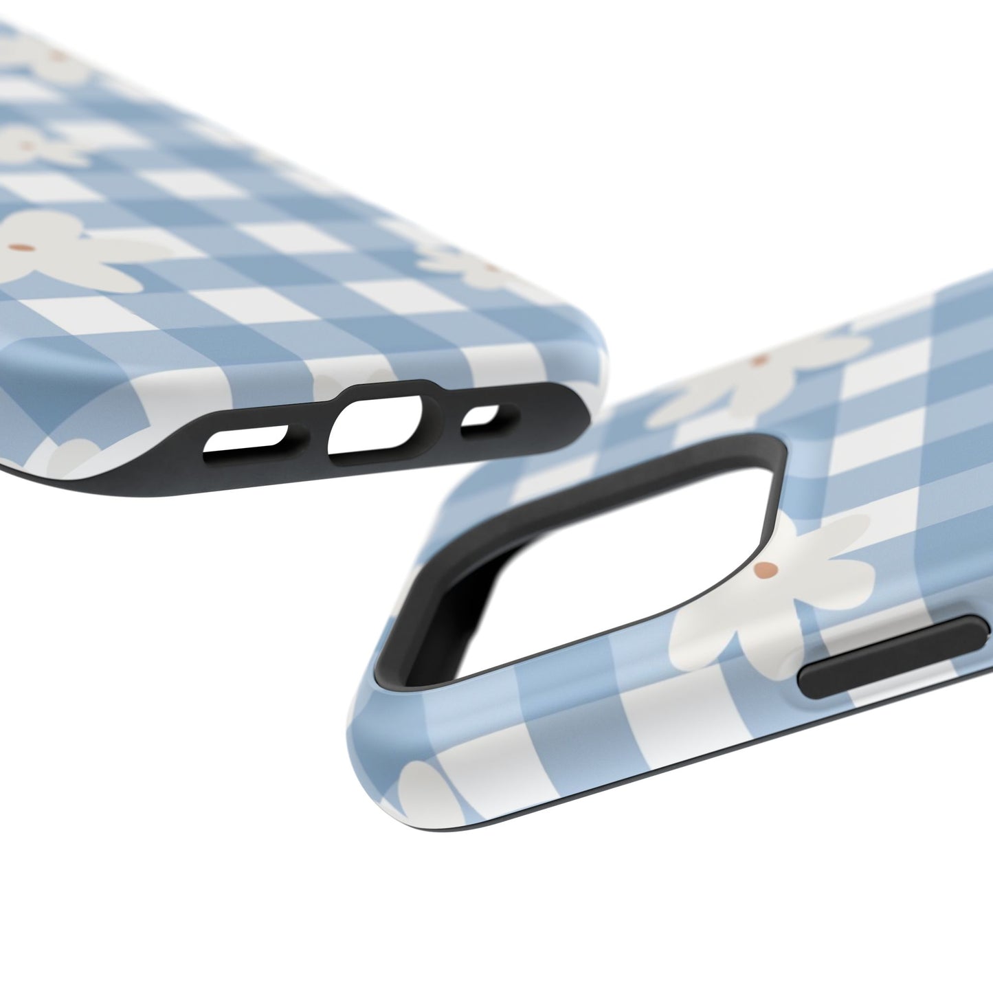 Blue Gingham Floral Phone Case