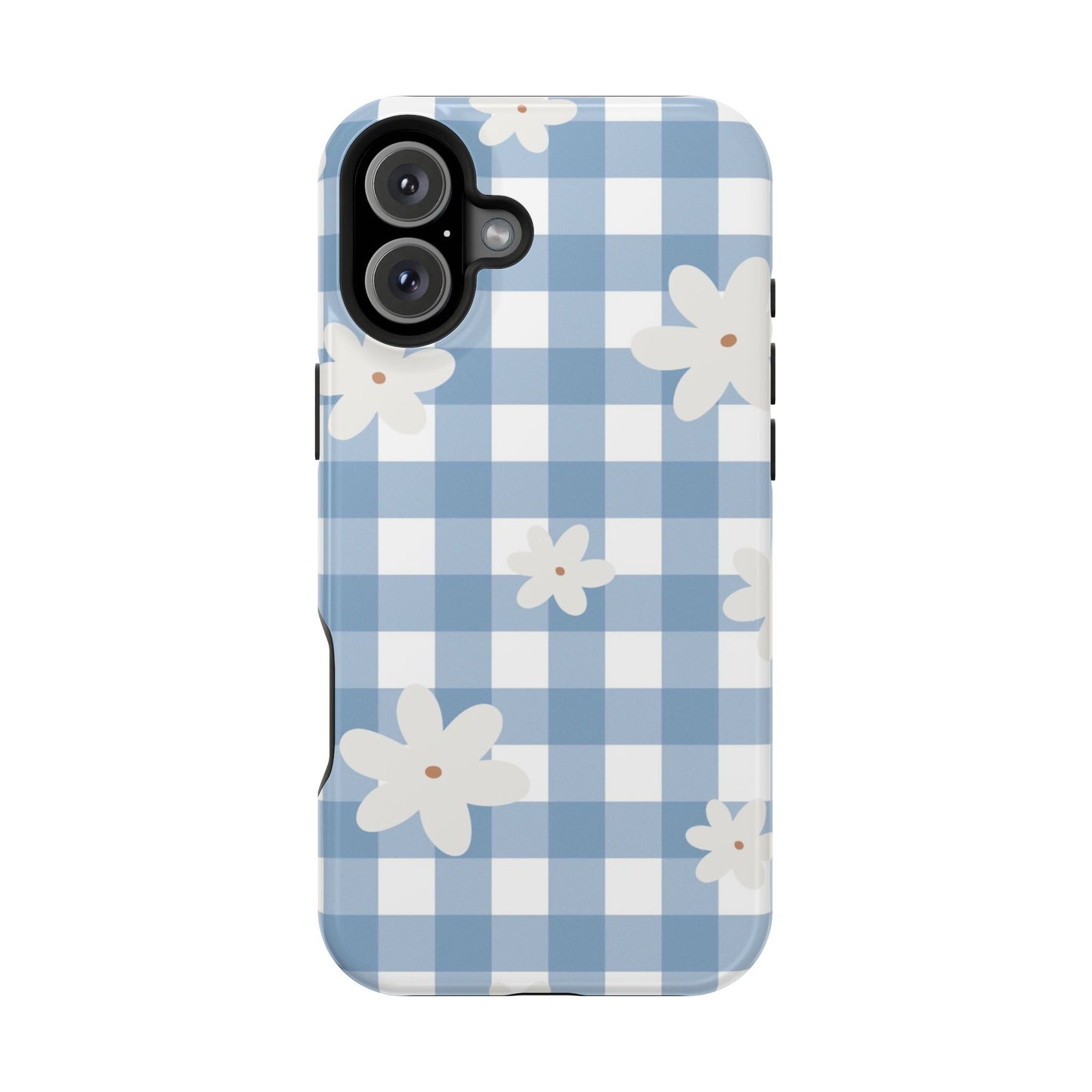 Blue Gingham Floral Phone Case