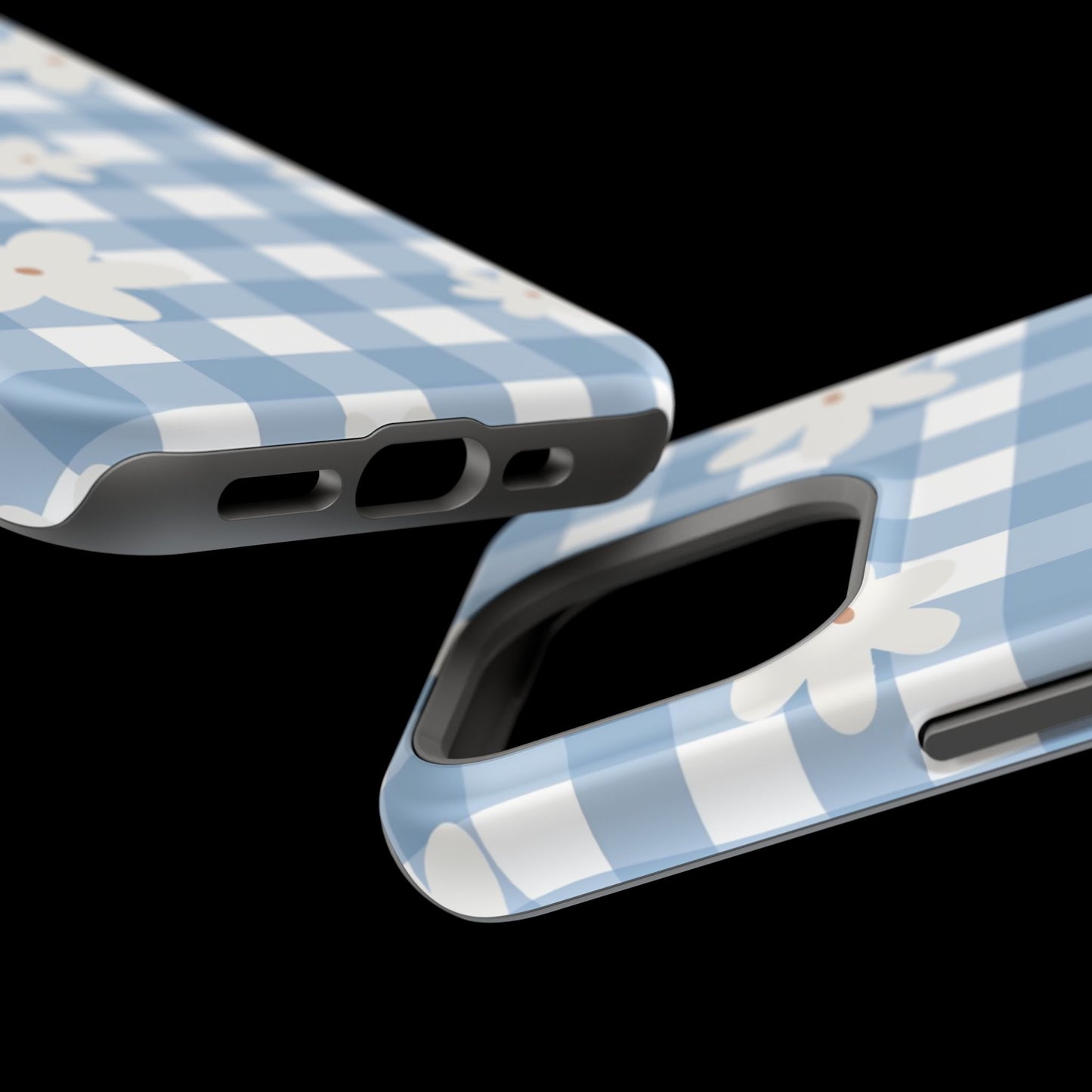 Blue Gingham Floral Phone Case