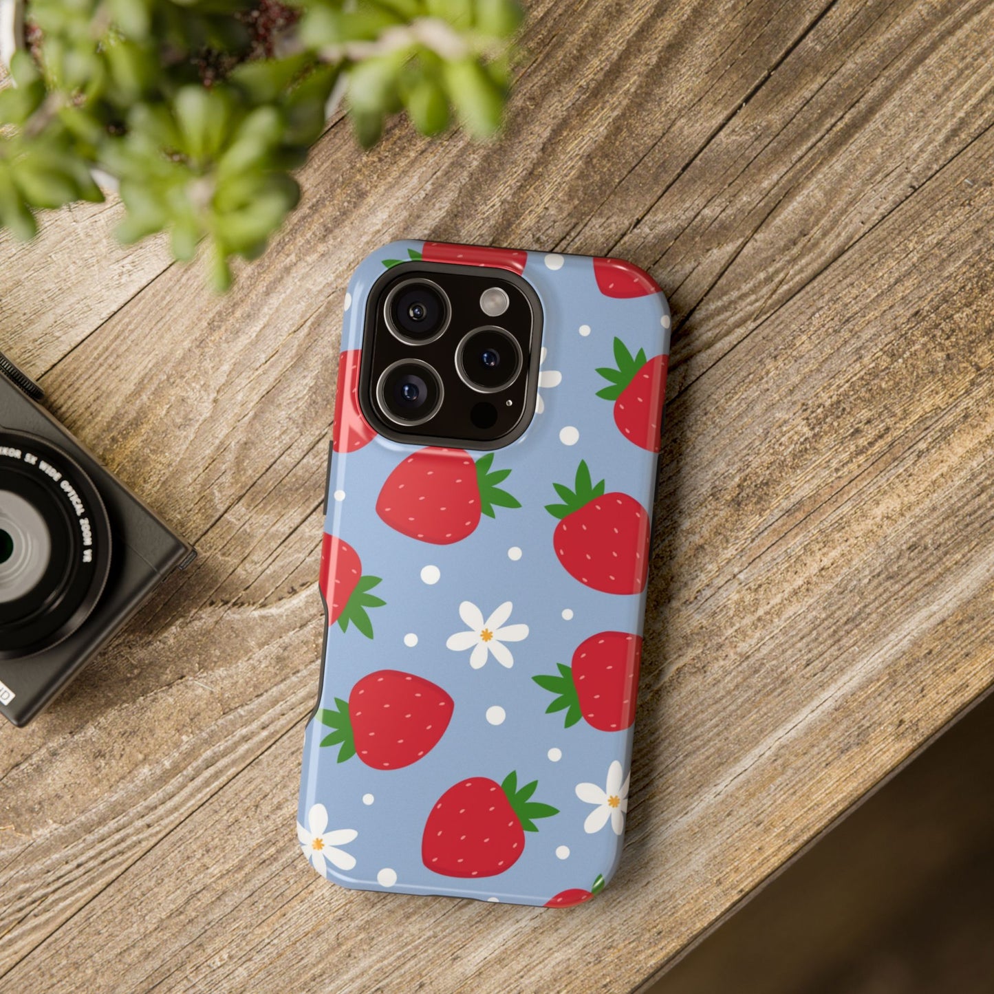 Strawberry Pattern Magnetic Phone Case