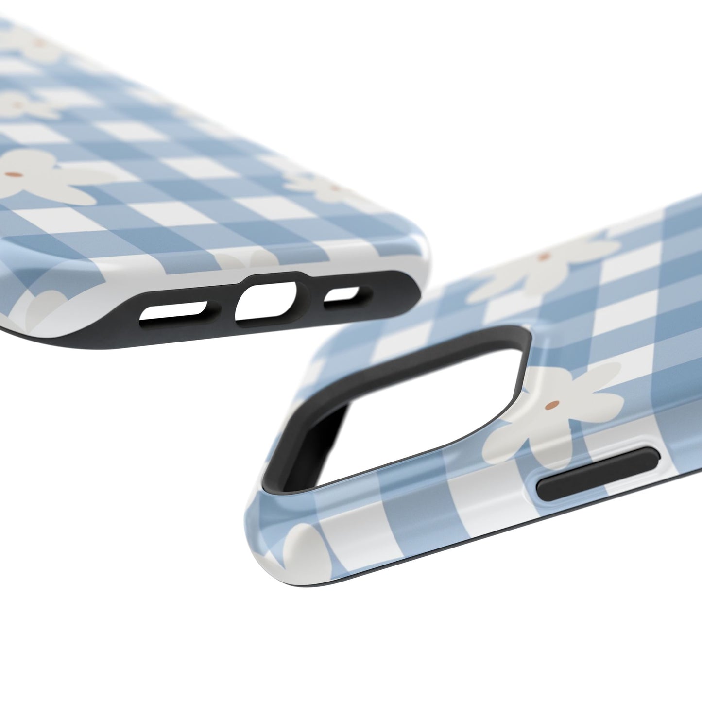 Blue Gingham Floral Phone Case