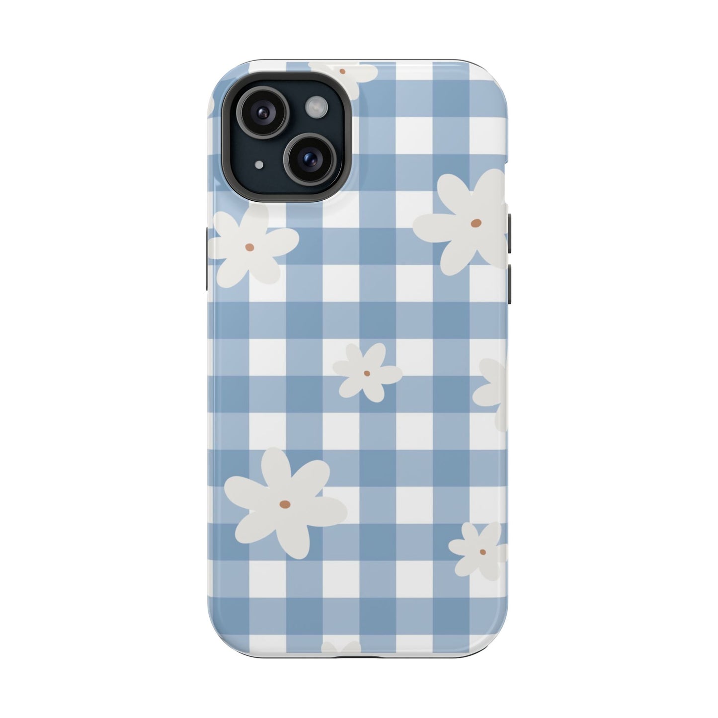 Blue Gingham Floral Phone Case