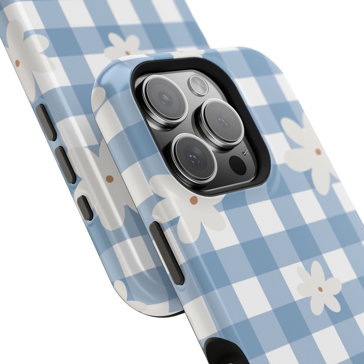 Blue Gingham Floral Phone Case