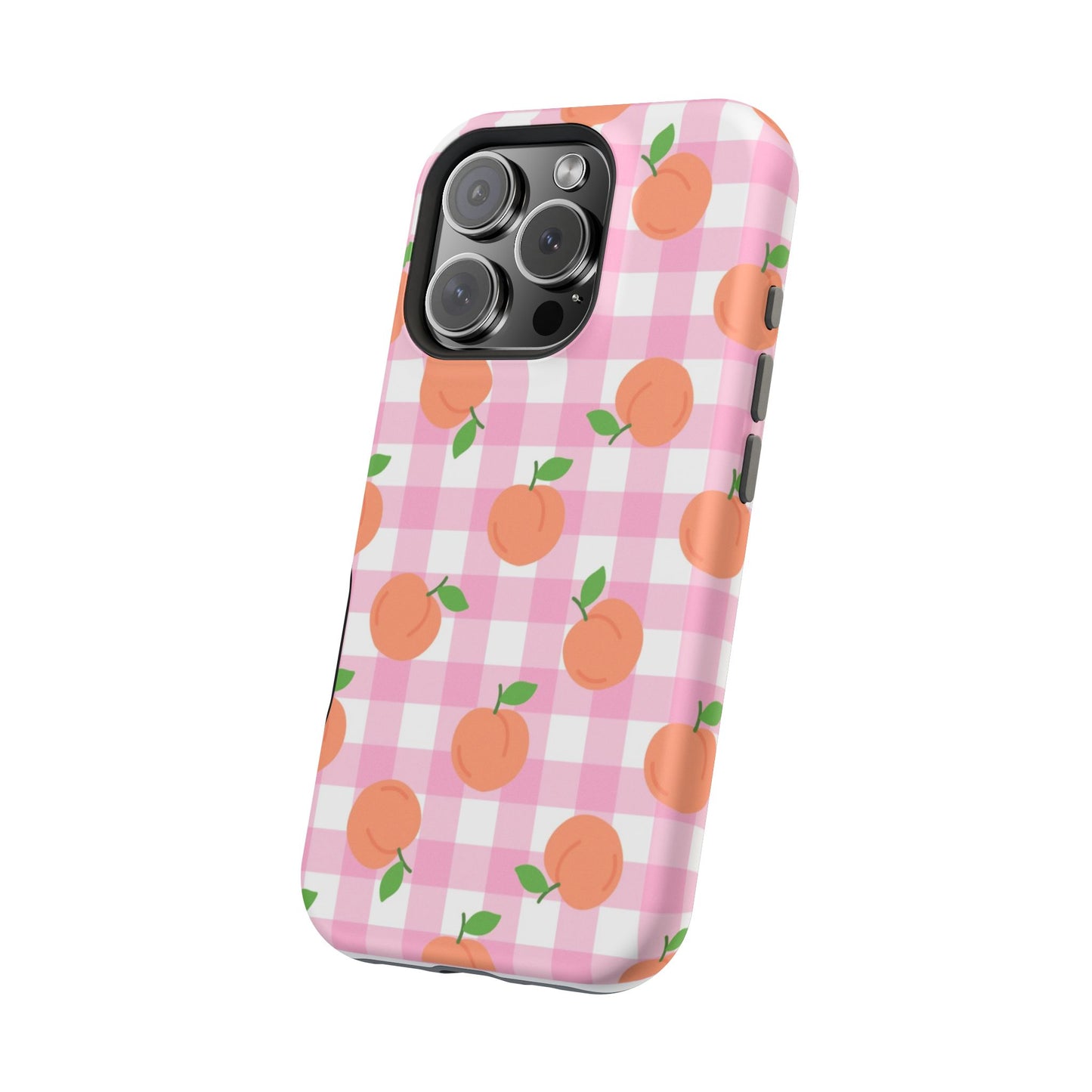 Gingham Peach Magnetic Tough Cases