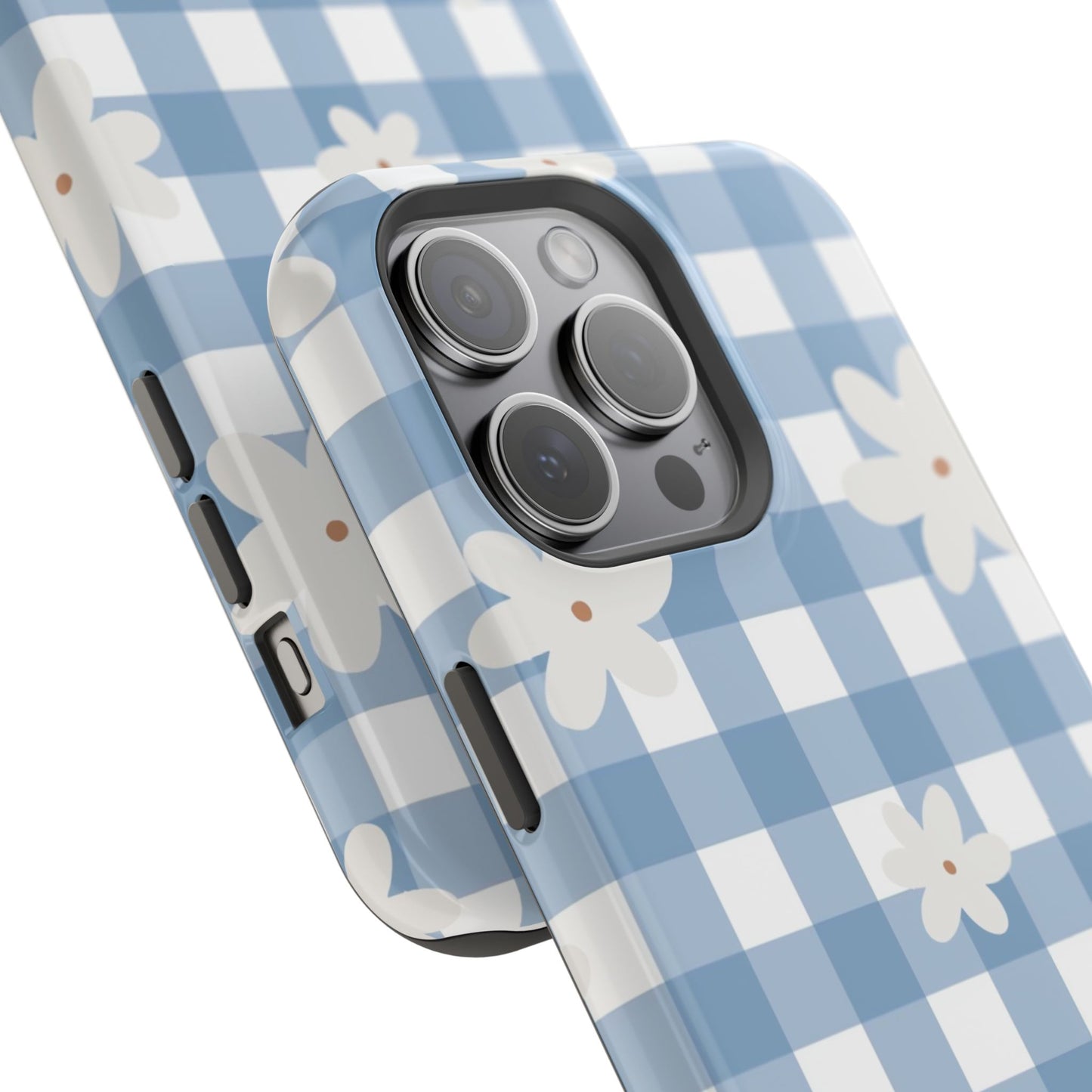 Blue Gingham Floral Phone Case