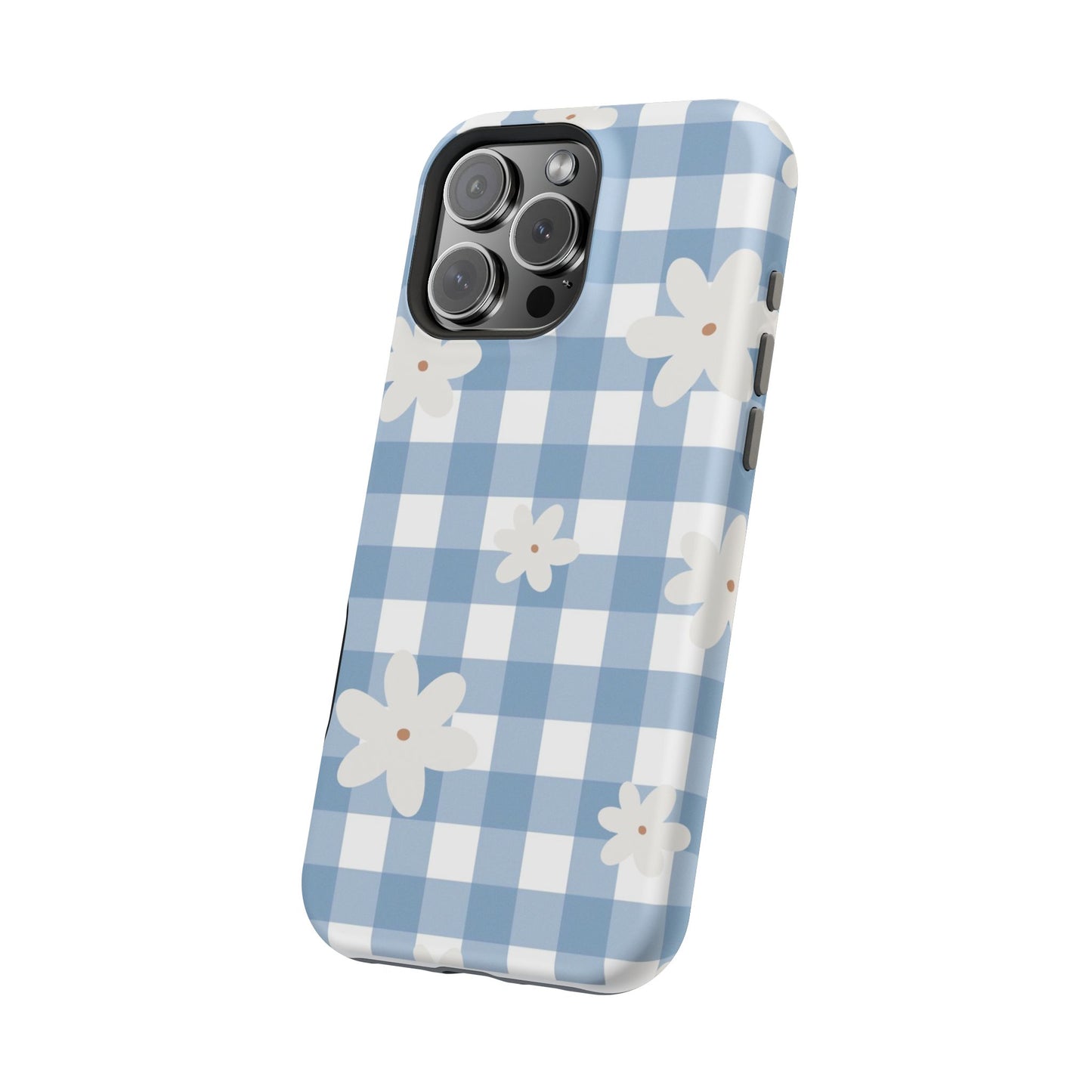 Blue Gingham Floral Phone Case