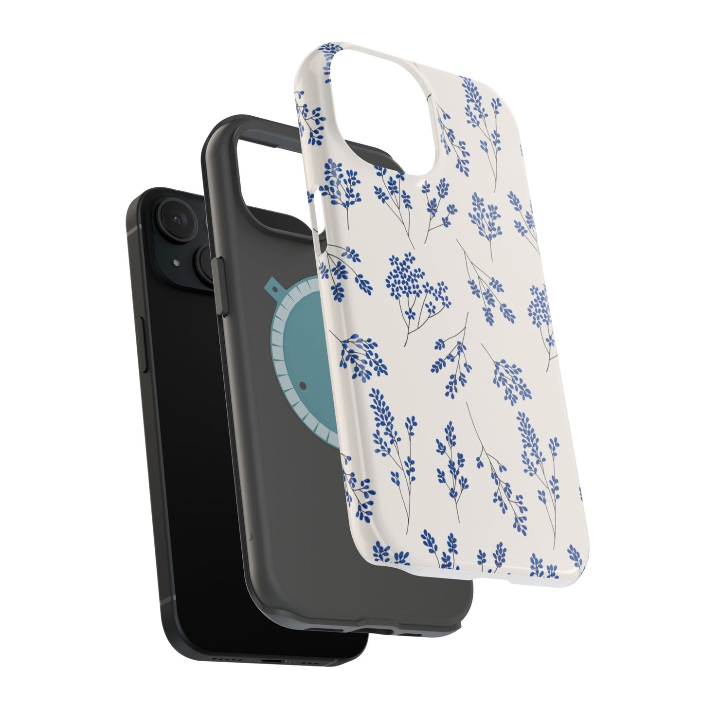 Floral Magnetic Phone Case for iPhone, Tough Case