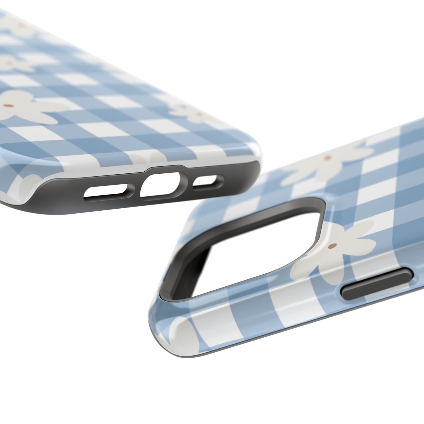Blue Gingham Floral Phone Case