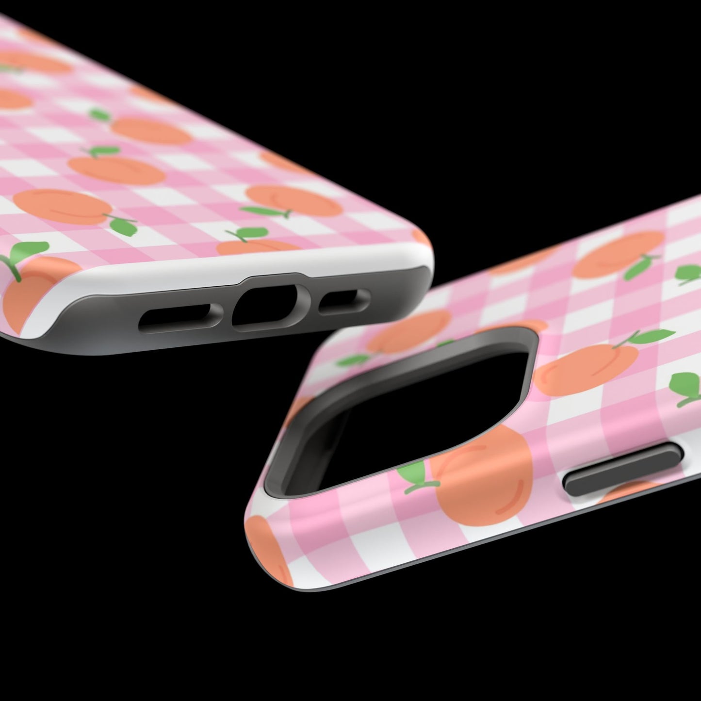 Gingham Peach Magnetic Tough Cases