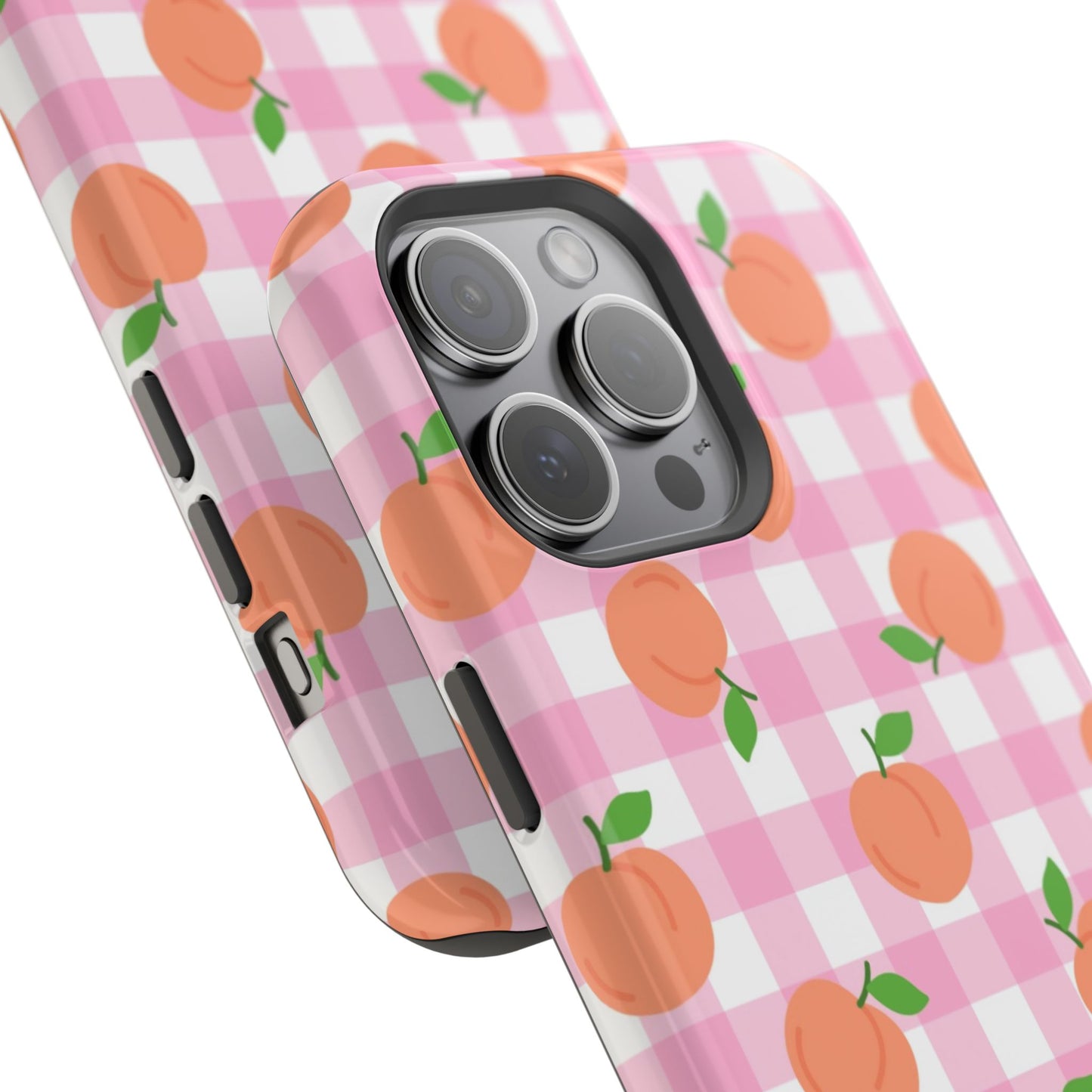 Gingham Peach Magnetic Tough Cases