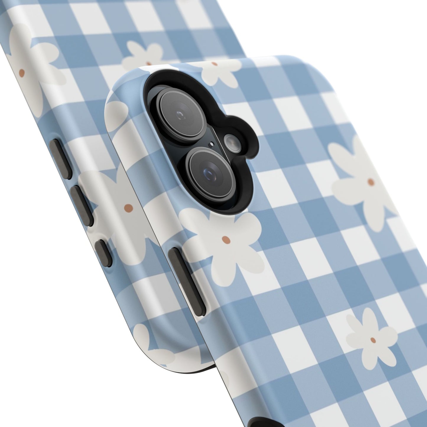 Blue Gingham Floral Phone Case
