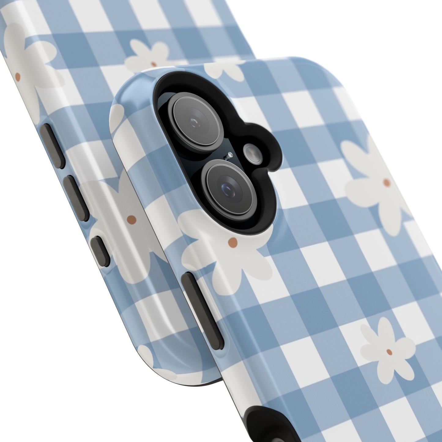Blue Gingham Floral Phone Case