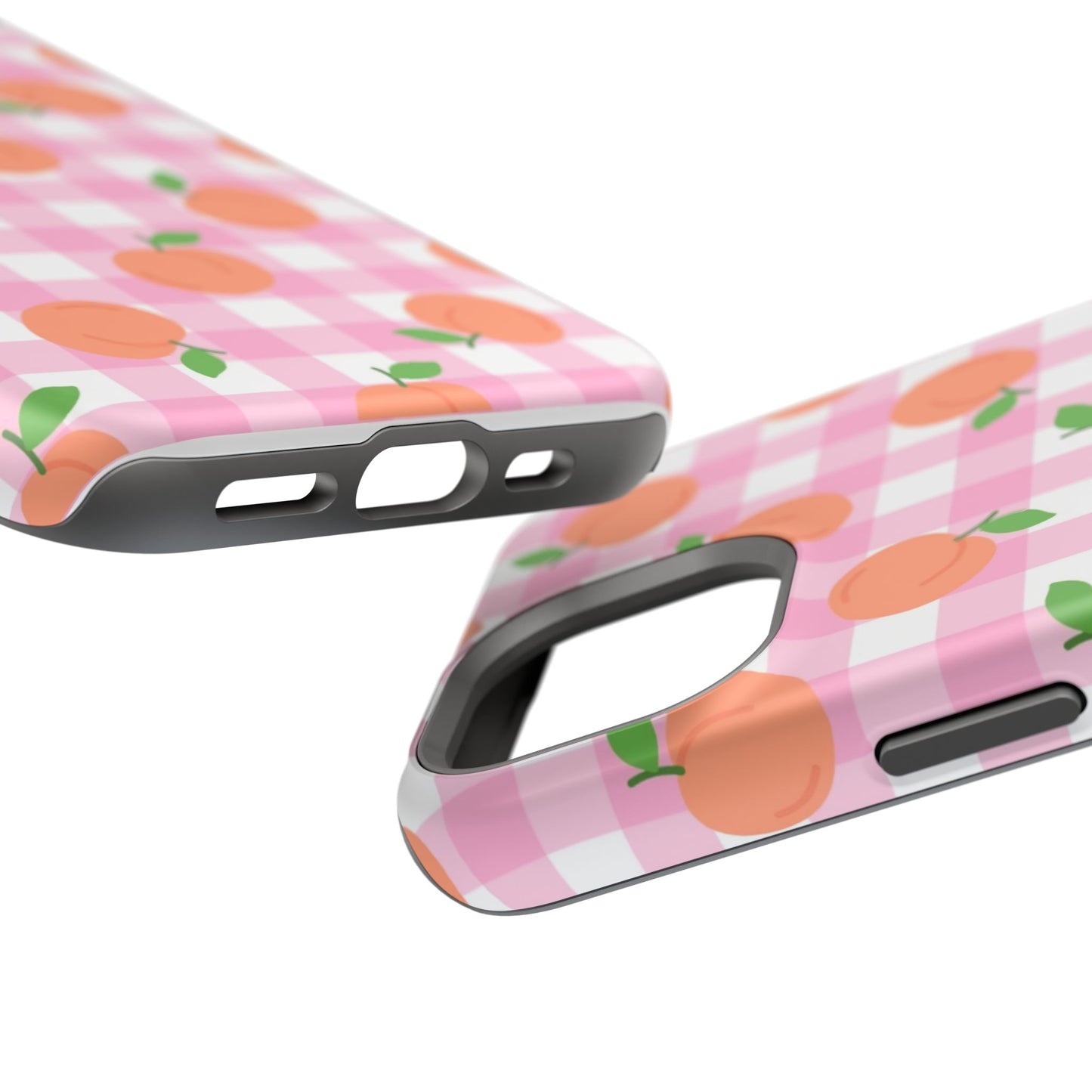 Gingham Peach Magnetic Tough Cases