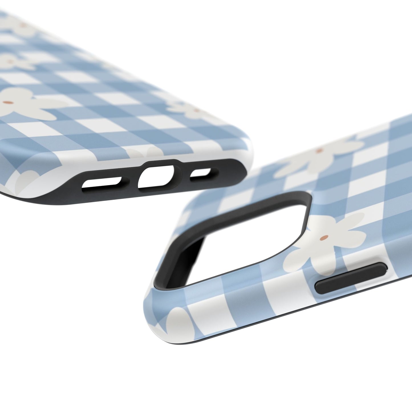 Blue Gingham Floral Phone Case