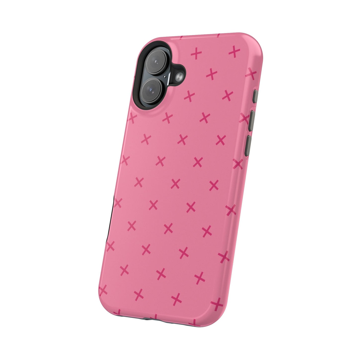 Chic Magnetic Phone Case with Trendy Pink Pattern