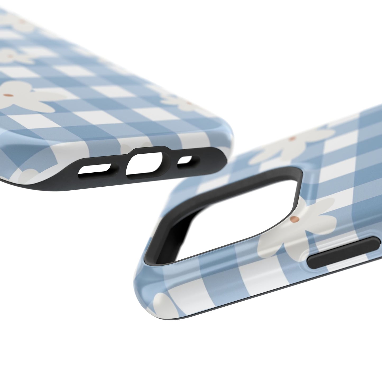 Blue Gingham Floral Phone Case