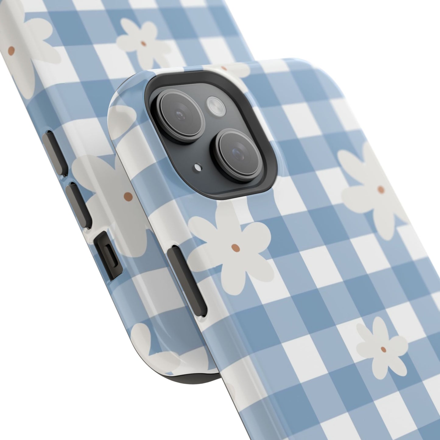 Blue Gingham Floral Phone Case