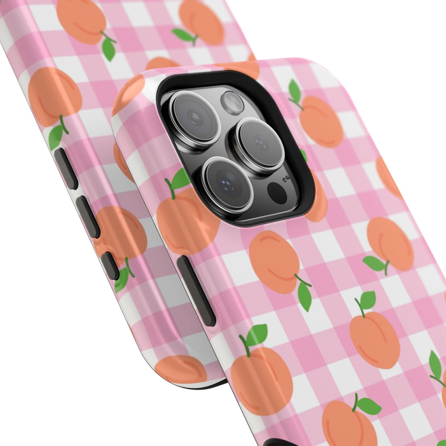 Gingham Peach Magnetic Tough Cases