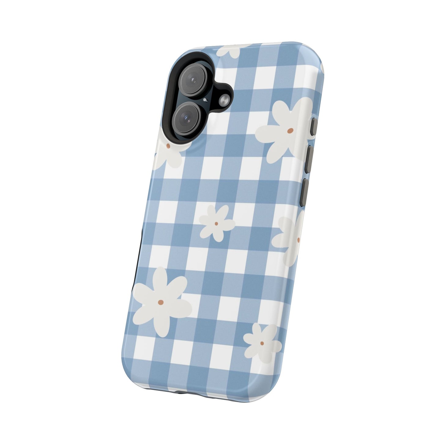 Blue Gingham Floral Phone Case
