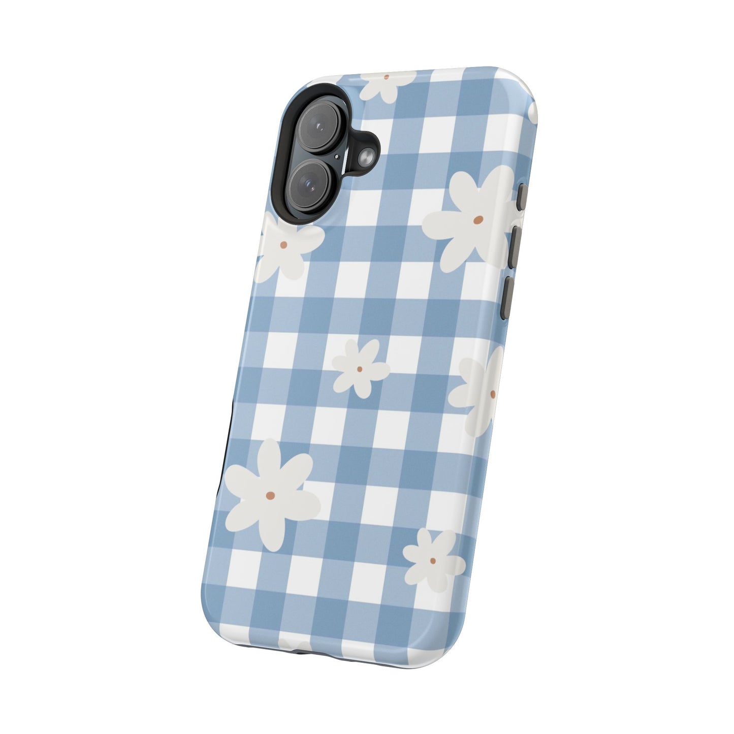 Blue Gingham Floral Phone Case