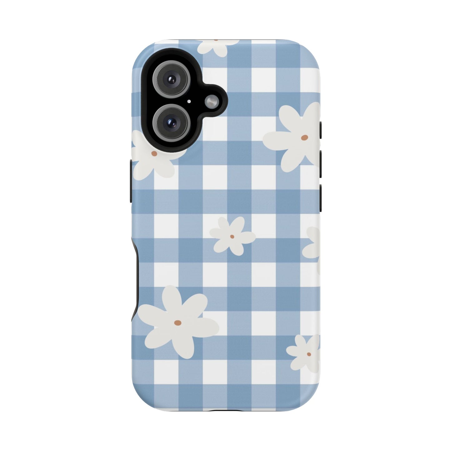 Blue Gingham Floral Phone Case