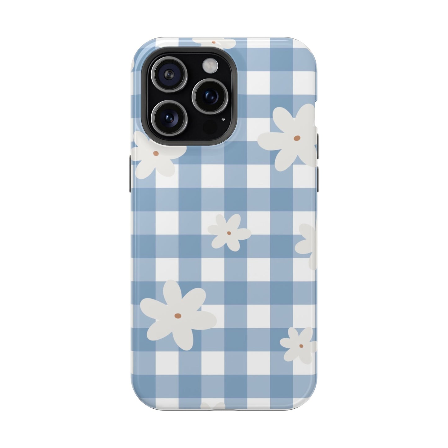 Blue Gingham Floral Phone Case