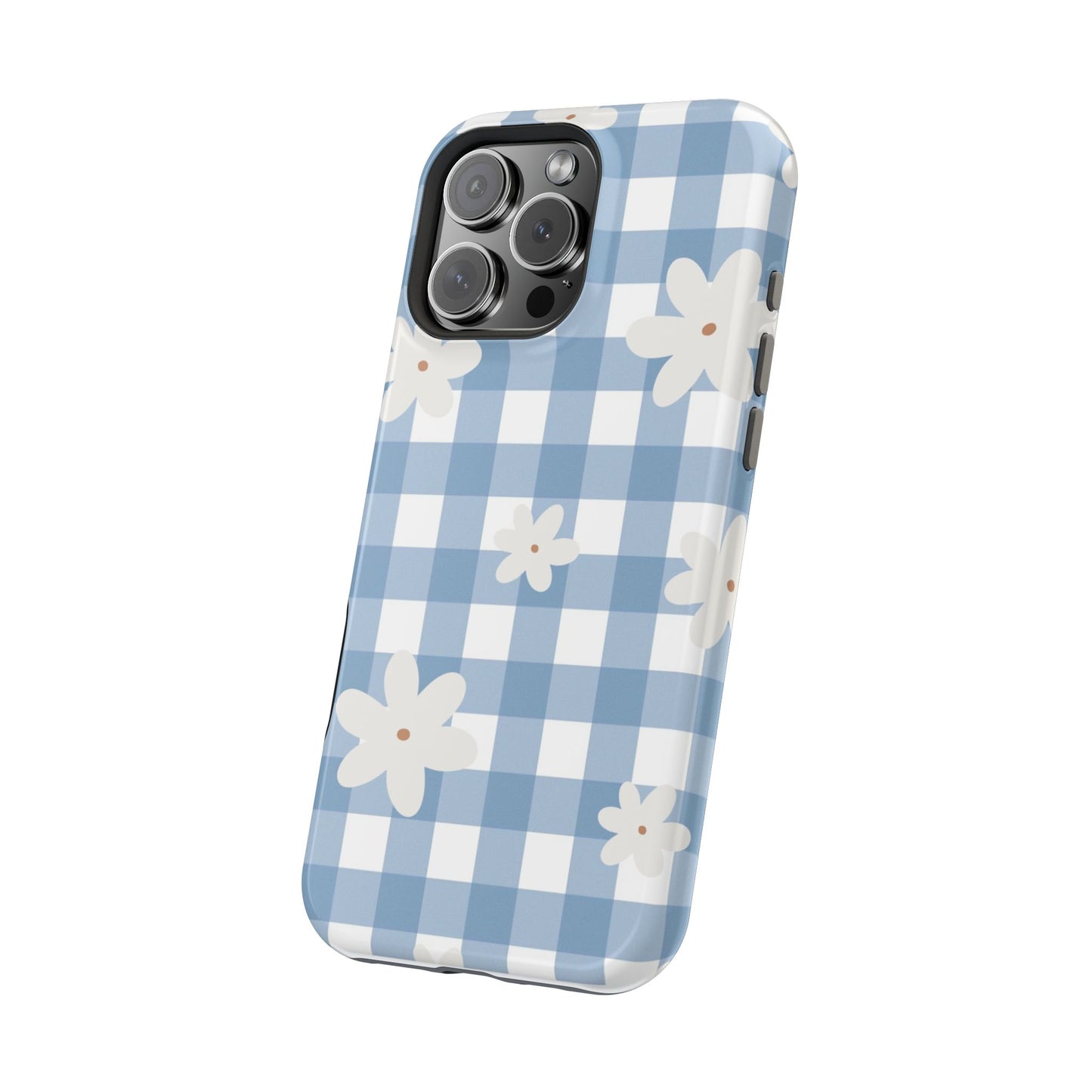 Blue Gingham Floral Phone Case