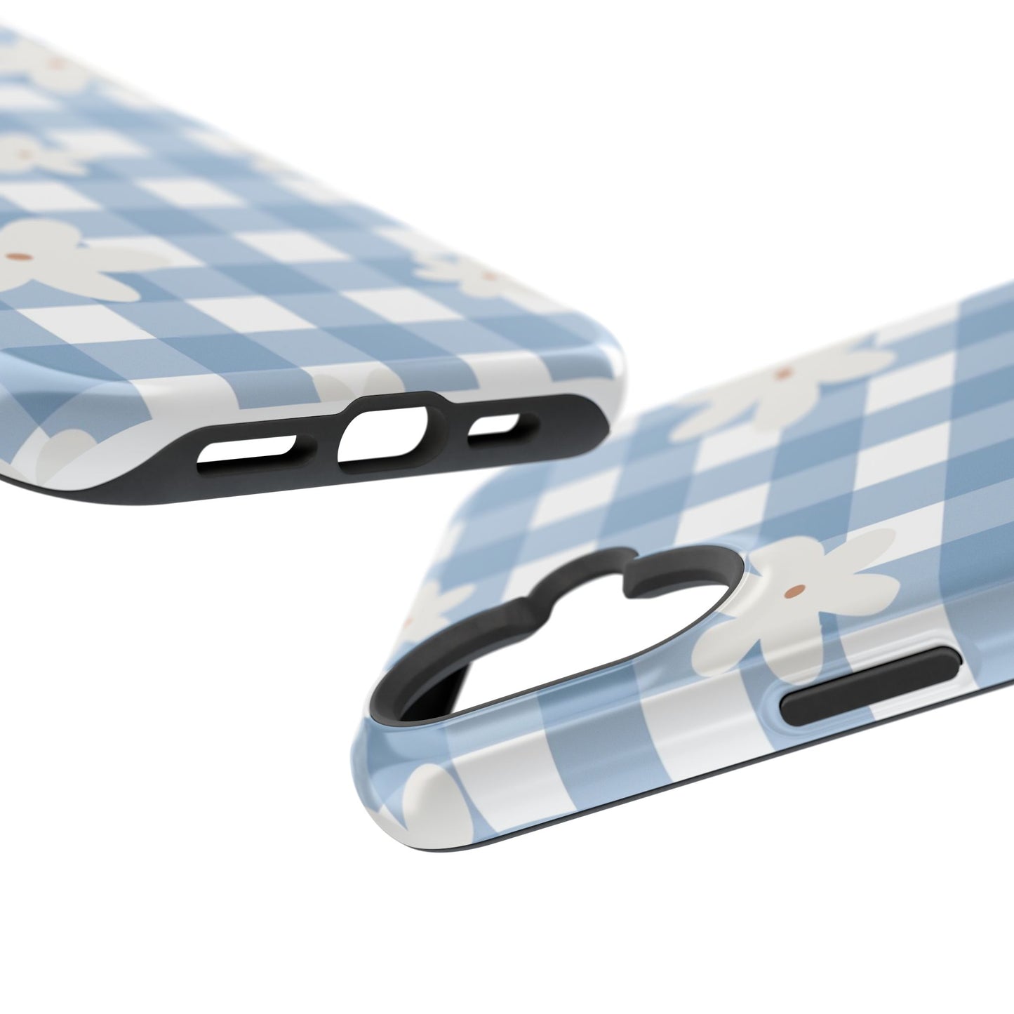 Blue Gingham Floral Phone Case
