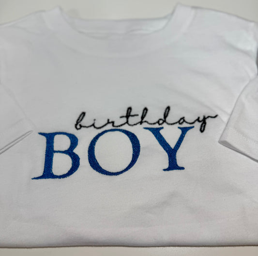 Toddler Embroidered Birthday Boy Shirt